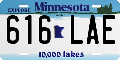 MN license plate 616LAE