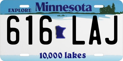 MN license plate 616LAJ