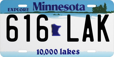 MN license plate 616LAK