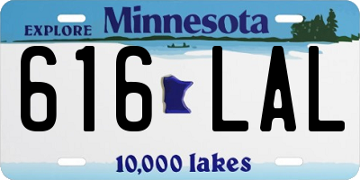 MN license plate 616LAL