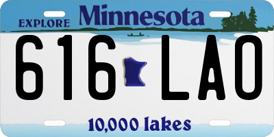 MN license plate 616LAO