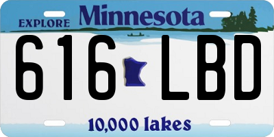 MN license plate 616LBD