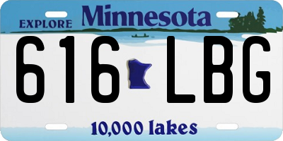 MN license plate 616LBG