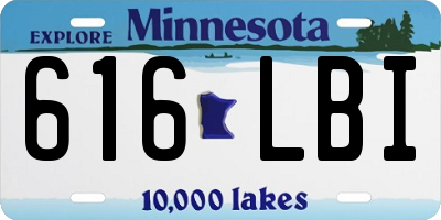MN license plate 616LBI