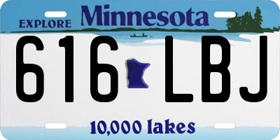 MN license plate 616LBJ