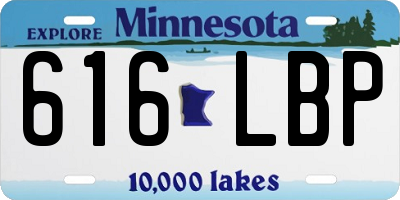 MN license plate 616LBP