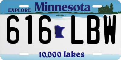 MN license plate 616LBW