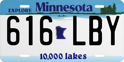 MN license plate 616LBY