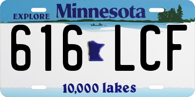 MN license plate 616LCF