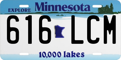 MN license plate 616LCM