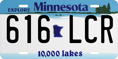 MN license plate 616LCR