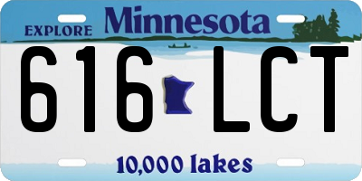 MN license plate 616LCT