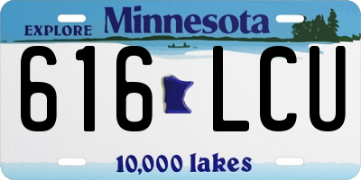MN license plate 616LCU