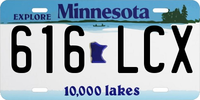 MN license plate 616LCX