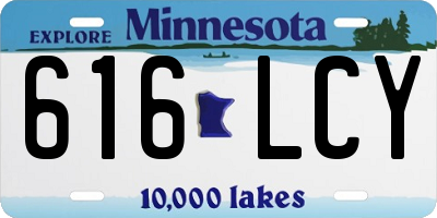 MN license plate 616LCY