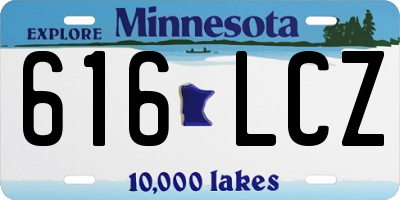 MN license plate 616LCZ