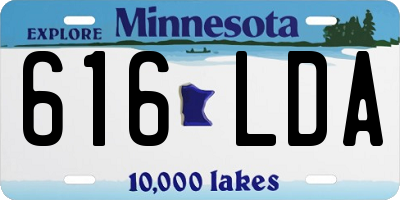 MN license plate 616LDA