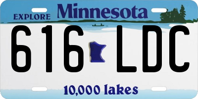 MN license plate 616LDC