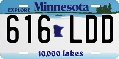 MN license plate 616LDD