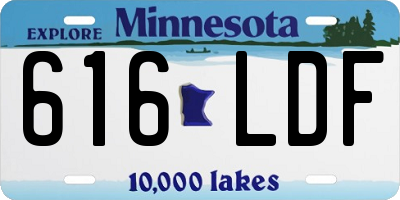 MN license plate 616LDF