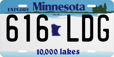 MN license plate 616LDG