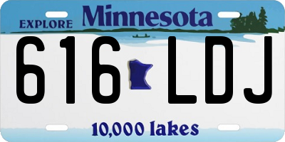 MN license plate 616LDJ