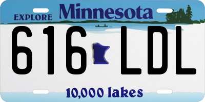 MN license plate 616LDL