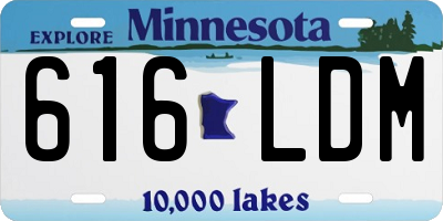 MN license plate 616LDM