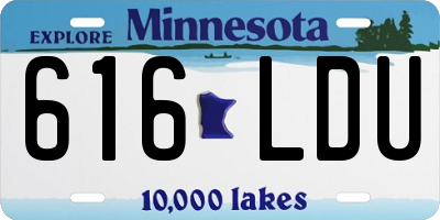 MN license plate 616LDU