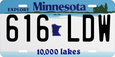 MN license plate 616LDW