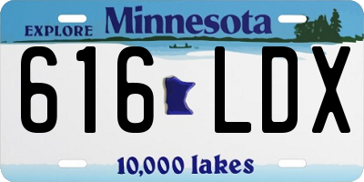 MN license plate 616LDX