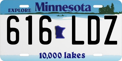 MN license plate 616LDZ