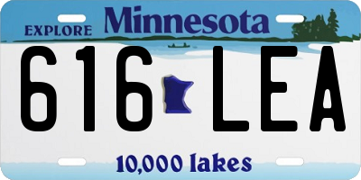 MN license plate 616LEA