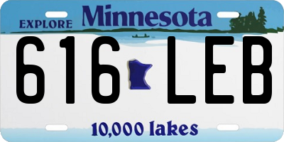 MN license plate 616LEB