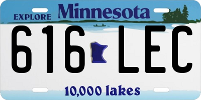 MN license plate 616LEC