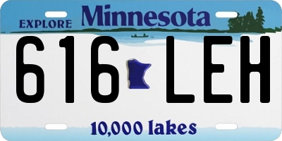MN license plate 616LEH