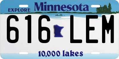 MN license plate 616LEM