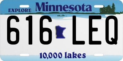 MN license plate 616LEQ