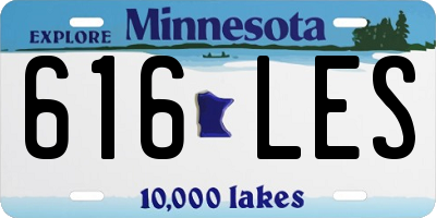MN license plate 616LES