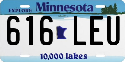 MN license plate 616LEU
