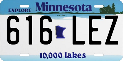 MN license plate 616LEZ