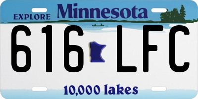 MN license plate 616LFC