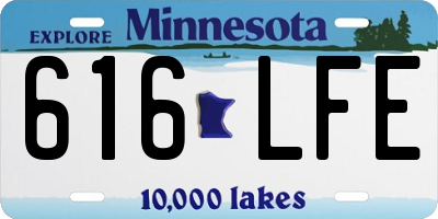 MN license plate 616LFE