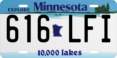 MN license plate 616LFI