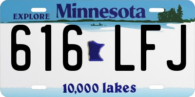 MN license plate 616LFJ