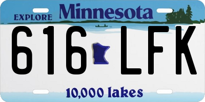 MN license plate 616LFK