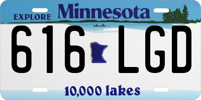 MN license plate 616LGD