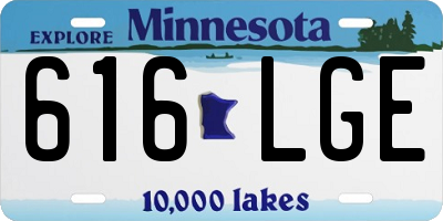 MN license plate 616LGE