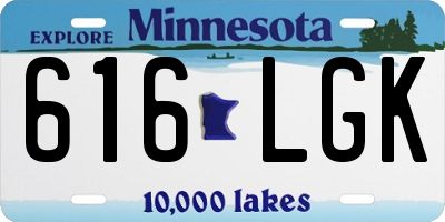 MN license plate 616LGK