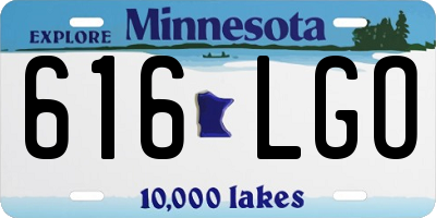 MN license plate 616LGO